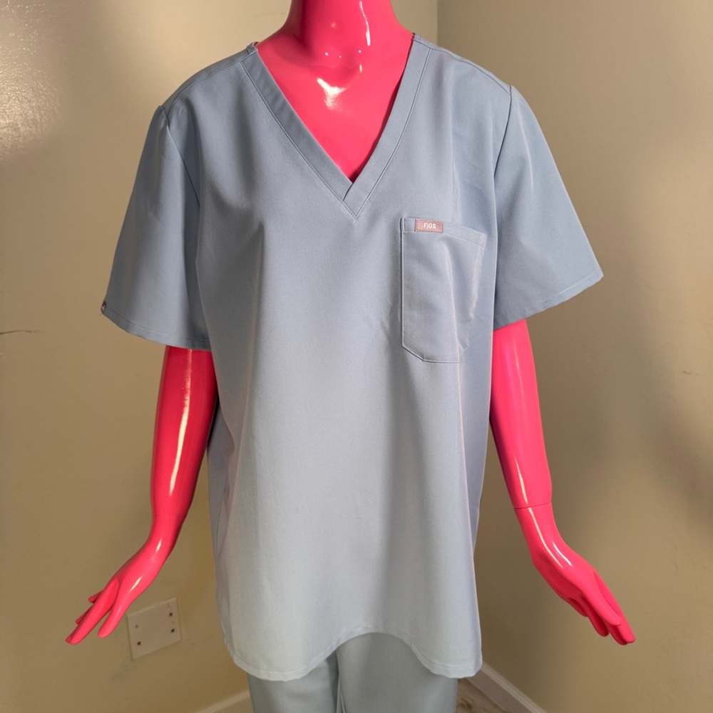 🩺 FIGS Scrub Top | XXL | Dusty Blue